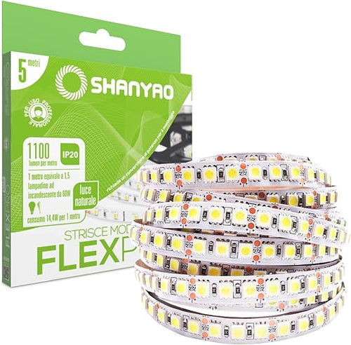 SHANYAO - ROLLA 5 MT STRIP LED 12V 14,4W L.N.