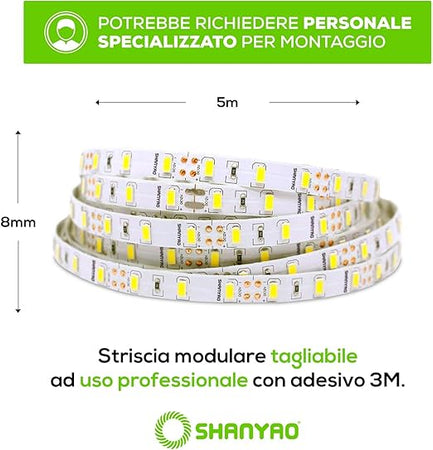 SHANYAO - SET 5 MT STRIP LED P&P 1584 LUM.L.N