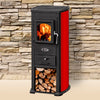 Stufa a legna Karma 7 kW in acciaio verniciato caminetto h 89 cm