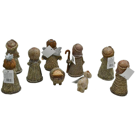 Natività completa con re magi "Tipo Thun" presepe in poliresina 9 soggetti h 11 cm