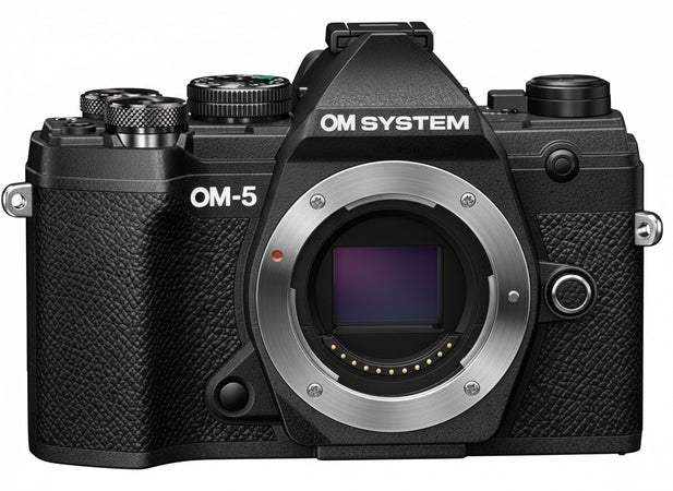 OM SYSTEM OM-5 Micro Four Thirds Systemkamera, 20 MP Live MOS-Sensor, optimierte 5-Achsen-Bildstabilisierung, IP53, Handheld High Res Shot, Schwarz