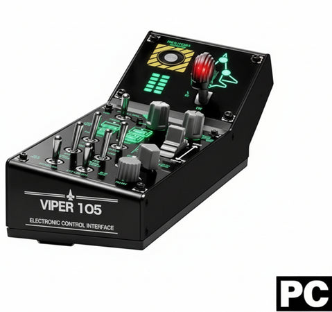 Thrustmaster Viper Panel fr PC, Steuerpanel mit Hintergrundbeleuchtung, Zur Verwendung mit dem Viper TQS oder Eigenstndig, 43 Aktionstasten aus Metall, Abwurffunktion, Trimmung, Fahrwerk