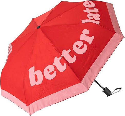 FISURA Ombrello con scritta "Better late than ugly"