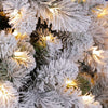 Albero di Natale Innevato con base tronco e luci led Marmolada in PE Effetto Real Touch + PVC + Flock