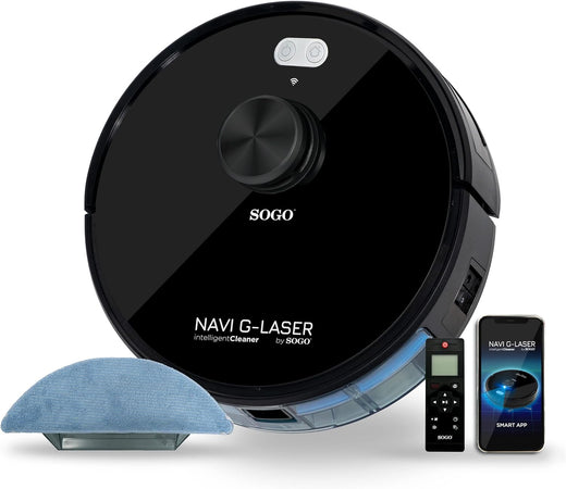 SOGO Robot aspirapolvere intelligente tecnologia laser con progrmmazione 7giorni modalità di pulizia multipla lava pavimenti  + accessori