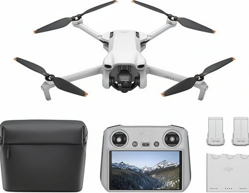 DJI Mini 3 Fly More Combo (DJI RC) - Ultralight Foldable Mini Drone with Camera 4K HDR, Up to 114 Minutes Flight Time (3 Batteries), Vertical Shooting, 3-Axis Gimbal, 10km HD Transmission, C0
