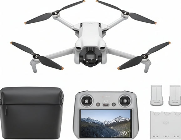 DJI Mini 3 Fly More Combo (DJI RC) - Ultralight Foldable Mini Drone with Camera 4K HDR, Up to 114 Minutes Flight Time (3 Batteries), Vertical Shooting, 3-Axis Gimbal, 10km HD Transmission, C0