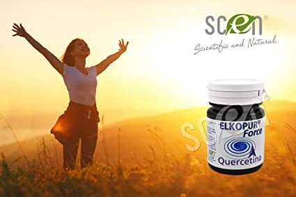 Elkopur Force Quercetina pura, 120 capsule da 500 mg. con 200 mg. di Quercetina titolata 98% in Quercetina, Vegetarian e Vegan ok, Rinforza il sistema immunitario, Antiossidante, prodotto in Italia