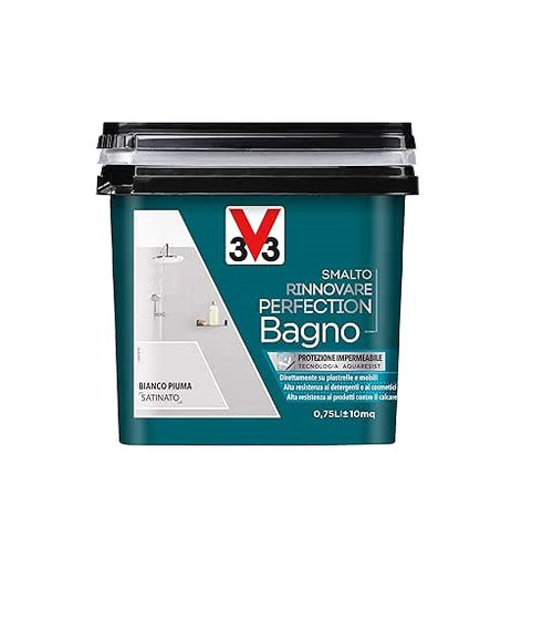 V33 - SMALTO RINNOVARE PERFECTION BAGNO 750ML BIANCO PIUMA SATINATO