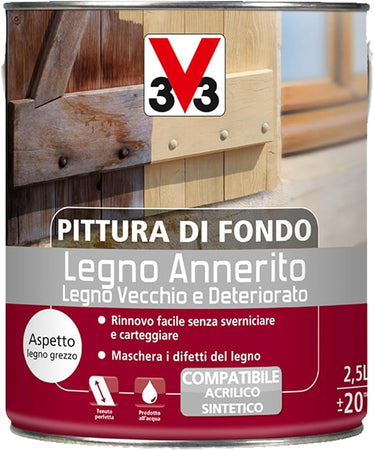 V33 PITTURA DI FONDO LEGNO ANNERITO 2,5 LT