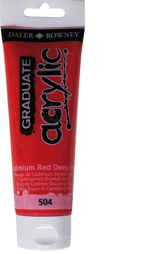 DALER ROWNEY - COLORE ACRILICO FINE GRADUATE CADMIUM RED DEEPHUE 120 ML