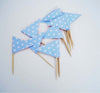 72-Triangolini-Bandierine-Stuzzicadenti-Azzurro-Pois-Per-Festa-Party-Aperitivo