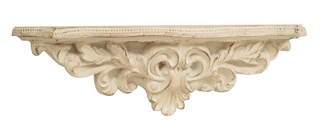 Biscottini MENSOLA A MURO IN LEGNO FINITURA BIANCA ANTICATA L45XPR12,5XH14 cm MADE IN ITALY