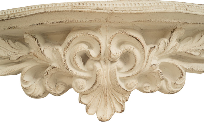 Biscottini MENSOLA A MURO IN LEGNO FINITURA BIANCA ANTICATA L45XPR12,5XH14 cm MADE IN ITALY