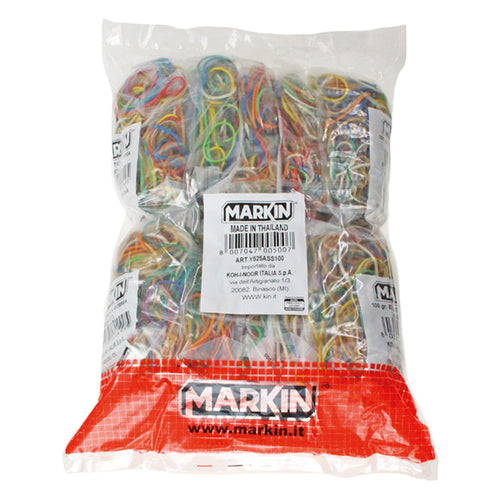 10 Sacchetti Da 100G Di Elastico Gomma Misure E Colori Assort. Markin