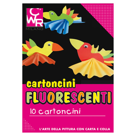 Pack 10 Cartoncini Fluo 35X50Cm 260G Colori Ass. Cwr 334