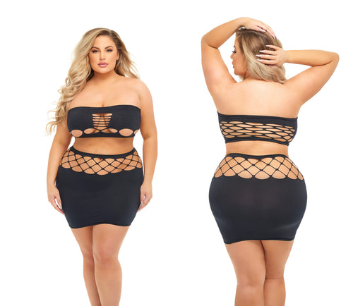 Lingerie Sexy Premium Set Queen Size / plus size XL 2XL 3XL taglie forti nero