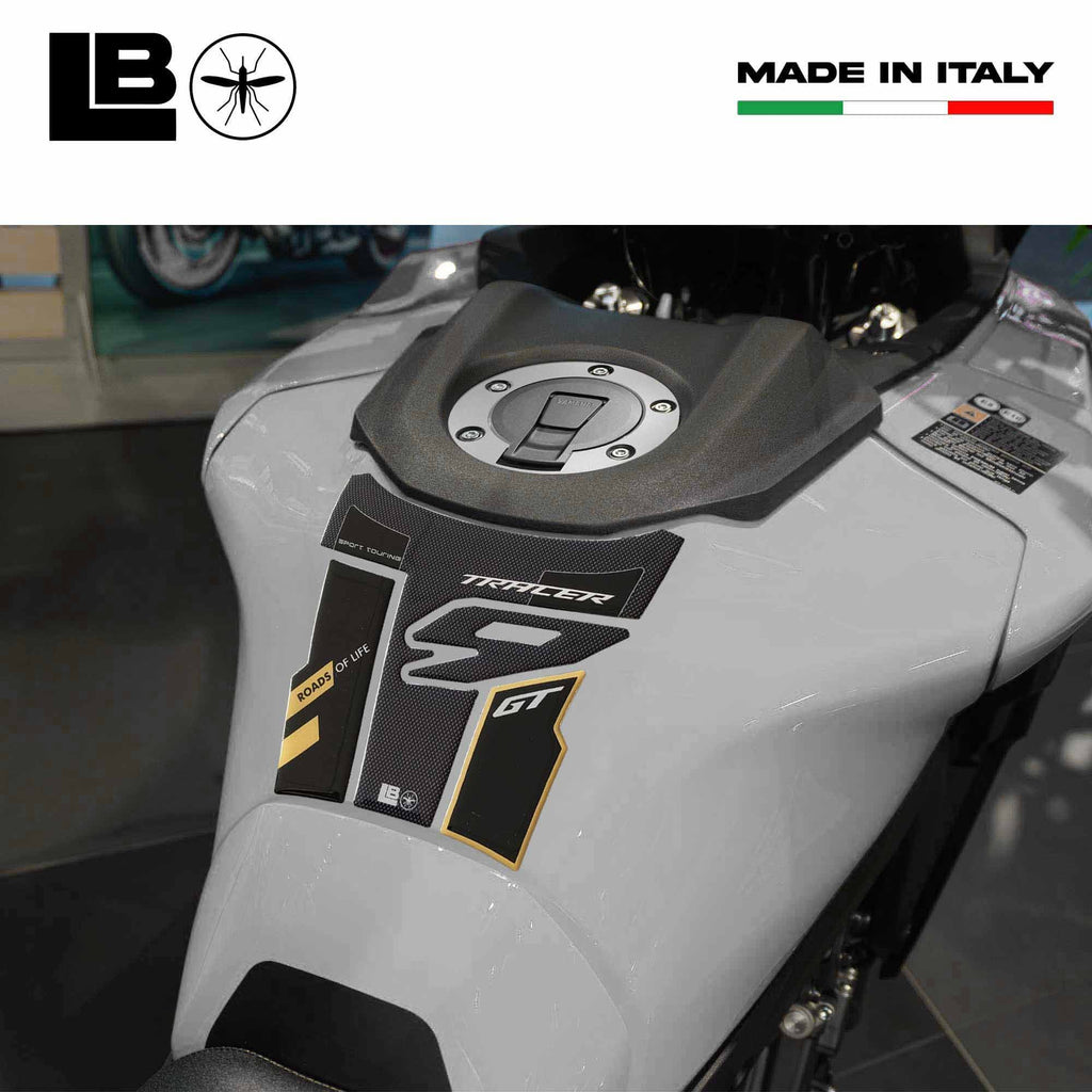 Labelbike - 2 Adesivi 3D Paramani Per Triumph Tiger 900 GT/Rally - Resina, Carbonio Nero/Grigio, Made In Italy