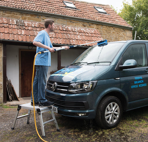 Spazzola per lavaggio auto con braccio estensibile 1.32 - 2.14 M spruzza acqua Silverline