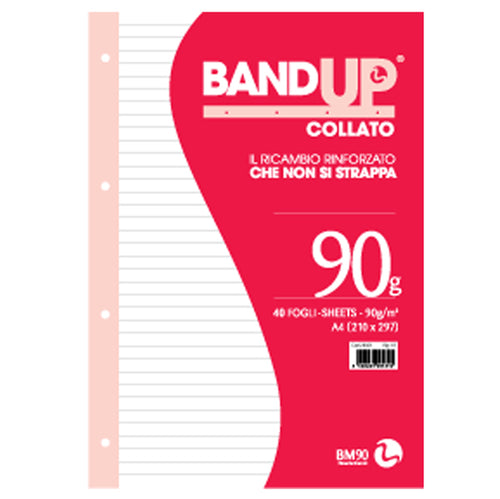 Blocco Collato Forati Rinforzati Bandup A4 90Gr 40Fg 1Rigo Bm