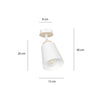 Plafoniera A Faretto Spot 1 Luce In Acciaio Bianco E Legno Naturale