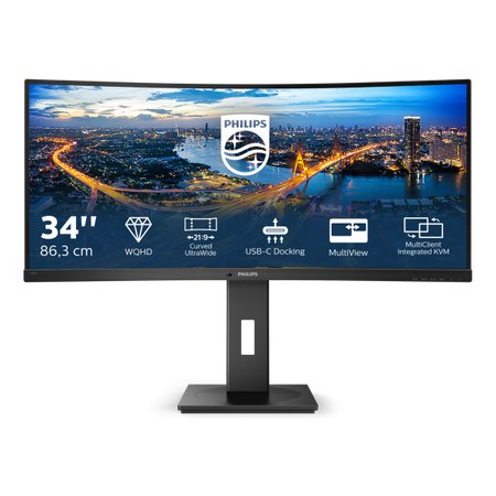 PHILIPS MONITOR CURVO 34 VA 21:9 WQHD 5MS 300CDM, DP/HDMI, USB-C, ALTEZZA, MULTIMEDIALE