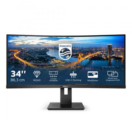 PHILIPS 346B1C - MONITOR LED CURVO 34"" WQHD - MULTIMEDIALE - 100Hz - HDMI + DP + 4xUSB