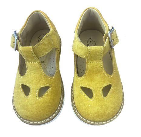 Scarpe bimbo bimba occhietti occhio di bue giallo Rossano Made in Italy
