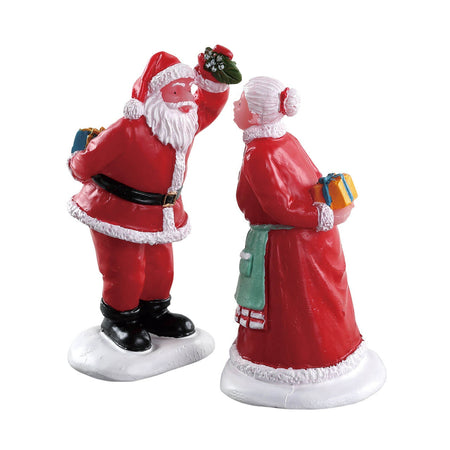 Statuetta Babbo e Mamma Natale decorazione per presepe e villaggio natalizio