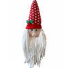 Puntale per albero buffo babbo natale con cappello e barba h 45 cm decorazione