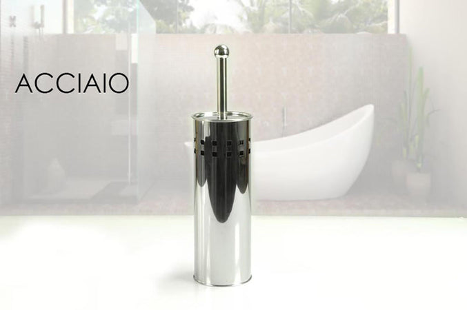 Portascopino con Scopino in Acciaio