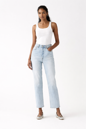 Levi's Ribcage Straight Ankle jeans donna Filter Her vita altissima denim chiaro