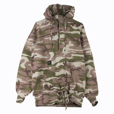 CAYLER & SONS Felpa Cappuccio Zip Uomo Pleated Loose Fit Hoody Mimetico Marrone da uomo