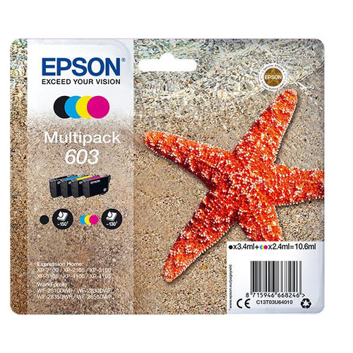 EPSON CARTUCCIA 603 MULTIPACK INKJET STELLA MARINA 4 COLORI
