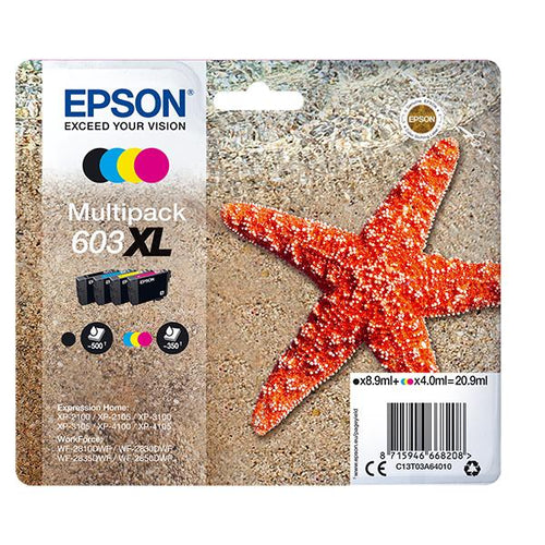 Epson 603XL Multipack - Confezione da 4 - XL - Nero, Giallo, Ciano, Magenta