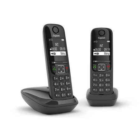 GIGASET AS690A DUO (NERO) - TELEFONO CORDLESS DOPPIO - VIVAVOCE - SEGRETERIA