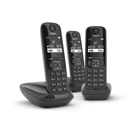 GIGASET AS690 TRIO (NERO) - TELEFONO CORDLESS TRIPLO - VIVAVOCE