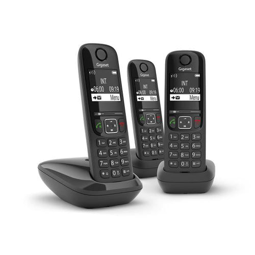 GIGASET AS690 TRIO (NERO) - TELEFONO CORDLESS TRIPLO - VIVAVOCE