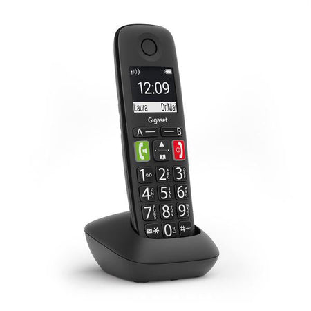 GIGASET E290 (NERO) - TELEFONO CORDLESS SENIOR - VIVAVOCE - TASTI GRANDI