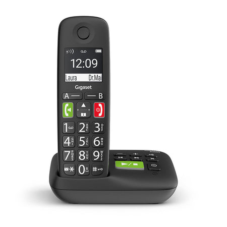 GIGASET E290A (NERO) - TELEFONO CORDLESS SENIOR - VIVAVOCE - TASTI GRANDI - SEGRETERIA
