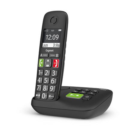 GIGASET E290A (NERO) - TELEFONO CORDLESS SENIOR - VIVAVOCE - TASTI GRANDI - SEGRETERIA