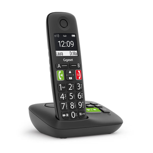 GIGASET E290A (NERO) - TELEFONO CORDLESS SENIOR - VIVAVOCE - TASTI GRANDI - SEGRETERIA