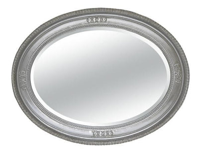 MOBILI2G - Specchiera foglia argento ovale- Misure: l.66 x h.86 x p.5