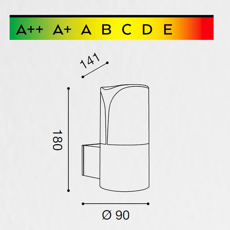 Applique esterno Gea Led STELE UP GES723 E27 LED IP44 alluminio grigio lampada parete moderna