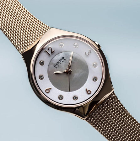 Bering Orologio Solar oro rosa brilliante