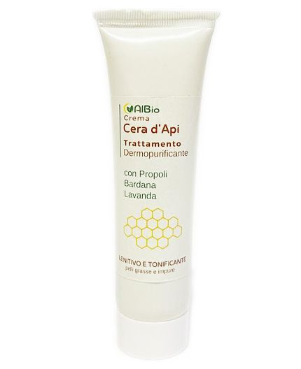 Crema viso 50ml cera api con bardana, lavanda, propoli dermopurificante pelle impura