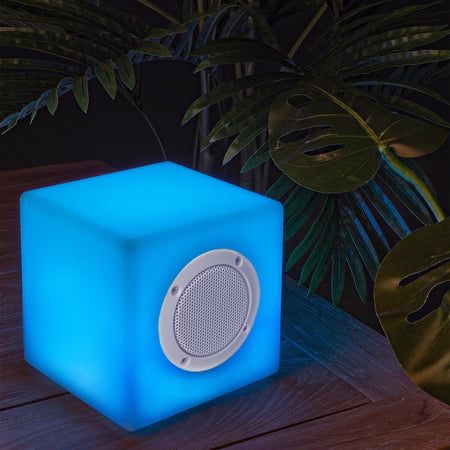 Lampada a led cubo speaker per uso interno ed esterno