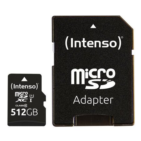 INTENSO MEMORY CARD MICRO SD 512GB UHS-I PREMIUM Up to 90 Mb/s