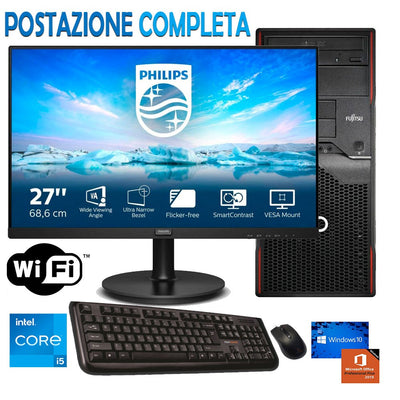 Pc Completo Fujitsu P900 Core i5 8GB SSD 256GB Wi-Fi Monitor 27 Win10 + Office