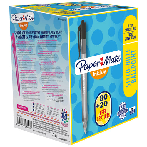Special Pack 80+20 Penna Sfera Scatto Inkjoy Stick 100Rt 1,0Mm Nero Papermate